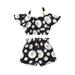 Calsunbaby Toddler Baby Girl Swim Outfits Off Shoulder Ruffled Flower Strap Crop Top Elastic Band Shorts Beachwear