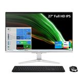 Acer Aspire C27-1655-UA91 AIO Desktop | 27 Full HD IPS Display | 11th Gen Intel Core i5-1135G7 | Intel Iris Xe Graphics | 12GB DDR4 | 512GB NVMe M.2 SSD | Intel Wireless Wi-Fi 6 | Windows 10 Home