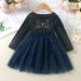 NIUREDLTD Kids Toddler Child Baby Girls Long Sleeve Cartoon Tulle Dress Princess Dress Outfits Clothes