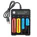Usb Battery Charger 4-slot Independent Charging Adapter Two-color Indicator for 18650 Lithium Battery