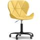 Privatefloor - Office Chair with Wheels - Swivel Desk Chair - Upholstered in Faux Leather - Black Wito Frame Yellow Vegan leather, pp, Metal - Yellow