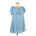 rue21 Casual Dress - A-Line: Blue Print Dresses - Women's Size Small