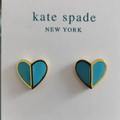 Kate Spade Jewelry | Nwt Kate Spade Blue Heart Enamel Stud Earrings | Color: Blue/Gold | Size: Os