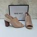 Nine West Shoes | New Nine West Slingbacks Heels Size 9.5 Natural Leather Women's Shoes Casual | Color: Tan | Size: 9.5