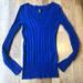 American Eagle Outfitters Sweaters | American Eagle Blue Cable Knit Sweater V-Neck Small Elena Gilbert | Color: Blue | Size: S