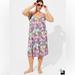 Torrid Dresses | Midi Rayon Slub V Neck Cami Beach Dress - Gradient Shadow Leaves Torrid Size 00 | Color: Gray/Purple | Size: 10
