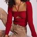 Anthropologie Tops | Anthropologie Red Cut-Out Halter | Color: Red | Size: M