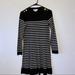 Kate Spade Dresses | Kate Spade Broome Street Stripe Sweater Dress In Black White Long Sleeve Sz Xs | Color: Black/White | Size: Xs