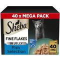40x85g Fish Selection in Jelly Fine Flakes Pouches Sheba Wet Cat Food
