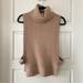 Anthropologie Jackets & Coats | Anthropologie Neutral Tan Minimalist Ribbed Knit Turtleneck Pullover Vest | Color: Tan | Size: One Size - Fits Xs-Medium