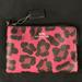 Coach Bags | Coach Cheetah Printed Coated Canvas Zip Around Card Wallet | Color: Black/Pink | Size: Os