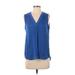 Vince Camuto Sleeveless Blouse: Blue Tops - Women's Size Small