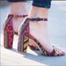 Jessica Simpson Shoes | Jessica Simpson Js-Monrae Aztec Print Tapestry Heel Sandals 9.5 | Color: Black/Pink | Size: 9.5