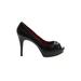 Guess Heels: Pumps Stilleto Cocktail Party Black Print Shoes - Women's Size 10 - Peep Toe