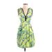 Nanette Lepore Casual Dress: Green Baroque Print Dresses - Women's Size 0