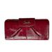 Coach Bags | Coach Ashley Burgundy Patent Leather Cursive Logo Wallet Guc | Color: Gold/Red | Size: Os