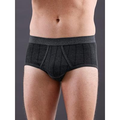 Slip WÄSCHEPUR, Herren, Gr. 5, grau (dunkelgrau, gestreift), 75% Baumwolle, 25% Polyester, Unterhosen Image