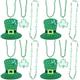 PRETYZOOM Shamrock Necklaces 48 Pcs Necklace St Patricks Day Party Supplies Irish Bead Necklace St Patricks Day Beads Necklace Irish Jewelry Green Pendant Cloth Ireland Make up