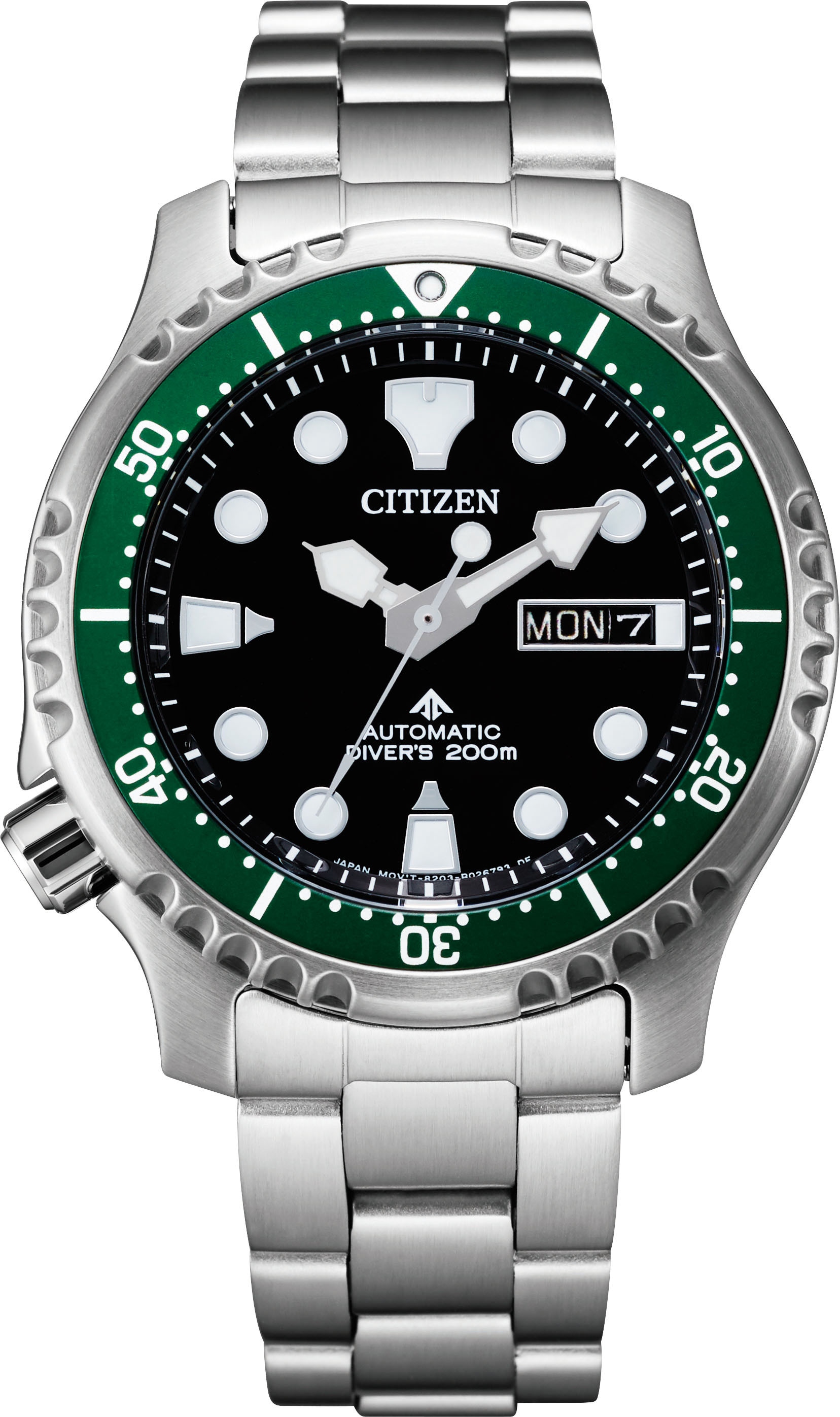 Automatikuhr CITIZEN "Promaster Mechanical Diver", silber (silberfarben), Armbanduhren, Damen, Armbanduhr, Herrenuhr, Damenuhr, Taucheruhr, bis 20 bar wasserdicht