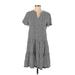 BeachLunchLounge Casual Dress - A-Line V Neck Short sleeves: Gray Dresses - Women's Size Small