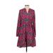 Romeo & Juliet Couture Casual Dress - Mini V Neck Long sleeves: Pink Dresses - Women's Size Small