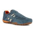 Slip-On Sneaker GEOX "UOMO SNAKE B" Gr. 45, blau (blau, taupe) Herren Schuhe Stoffschuhe