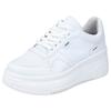 Plateausneaker RIEKER, Damen, Gr. 39, weiß, Lederimitat, casual, Schuhe, mit loser Einlage, Freizeitschuh, Halbschuh, Schnürschuh