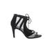 Kelly & Katie Heels: Black Print Shoes - Women's Size 8 1/2 - Open Toe