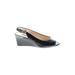 Alex Marie Wedges: Black Solid Shoes - Women's Size 8 - Peep Toe