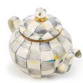 MacKenzie-Childs Sterling Check 4 Cup Teapot Stainless Steel/Aluminum in Gray/White | 7 H x 9 W in | Wayfair 89258-540