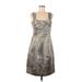 Diane von Furstenberg Casual Dress: Silver Acid Wash Print Dresses - Women's Size 8