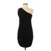 Nasty Gal Inc. Cocktail Dress - Bodycon One Shoulder Sleeveless: Black Print Dresses - Women's Size 10