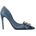 Dolce&gabbana Blue Patchwork Denim Heels