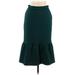 ASOS Casual Midi Skirt Calf Length: Green Print Bottoms - Women's Size 6