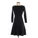 Ann Taylor Casual Dress - A-Line: Black Solid Dresses - Women's Size Small