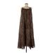 Mes Demoiselles Paris Casual Dress - Midi Scoop Neck Sleeveless: Brown Leopard Print Dresses - Women's Size Small