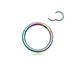 Implant Grade Titanium PVD Colorline Basic Seamless Hinged Clicker Hoop Ring-Rainbow