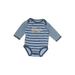 Just One You Made by Carter's Long Sleeve Onesie: Blue Color Block Bottoms - Kids Boy's Size Small