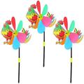 Garden Windmill 3pcs Garden Windmill 3D Rooster Wind Pinwheels for Yard and Garden