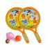 Badminton Tennis Rackets Balls Set Plastic Badminton Tennis Rackets Balls Set Parent-Child Sports Game Toys Children Play Game Toy Outdoor Funny Toys(Orange)