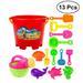 TOYMYTOY 13Pcs Castle Sand Tools Beach Set Multicolor Creative Sand Mold Kits with Cartoon Molds and Bucket for Pools Backyard and Sandbox