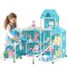 Cuopluber Dream Doll House for Grils 2-Story 10 Rooms Dollhouse with 2 2 Dolls Toy Figures Fully Furnished Fashion Dollhouse Play House with Accessories Gift Toy for Kids Ages 3 4 5 6 7 8+