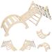 Danolapsi Foldable Climbing Triangle Ladder Toys with Ramp for Sliding or Climbing 3-in-1 Wooden Climbing Toys Toddler Indoor Gym Playset Playground Climbing Toys for Toddlers