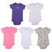 5 Pack Short Sleeve Baby Rompers Cotton Infant Pajamas Summer Bodysuits for Baby Girls Boys