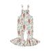 woshilaocai Western Baby Girls Clothes Strap Sleeveless Jumpsuit Romper Cow Print Overalls Pants Onepiece Boho Summer Outfits