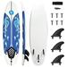 Body Board With Removable Fins & Protective Leash Non-Slip Surfing Board For Surfing Fishing Water Yoga