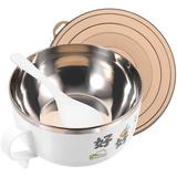 Instant Noodle Bowl Insulated Serving with Lid Stainless Steel Ramen Bowls Noodles Handle