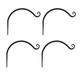 Flower Basket Hook Wall Hanging Flowerpot Plant Stand Metal Clothing Rack Garden 4 Pcs