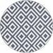Abilene Outdoor Round Area Rug - Outside Porch Patio Rug Round Carpet - Waterproof Rug - White Blue - 7 3 Circle/Circular