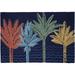 FRONTPORCH Indoor/Outdoor Hand Tufted Durable Area Rug - Contemporary Casual Beach Decorative (Palms Navy) (2 X 5 )